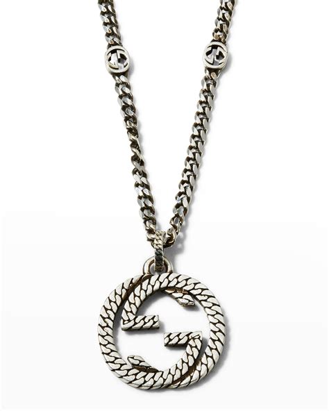 silver gucci necklace mens|Gucci men's necklace sale.